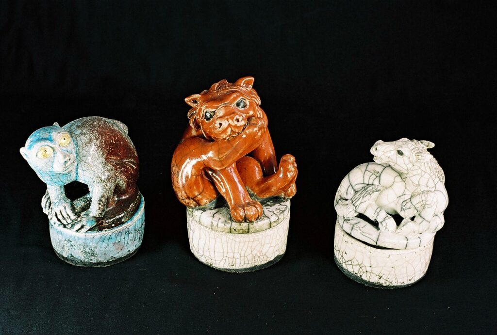 Kleine Keramiktiere, glasiert