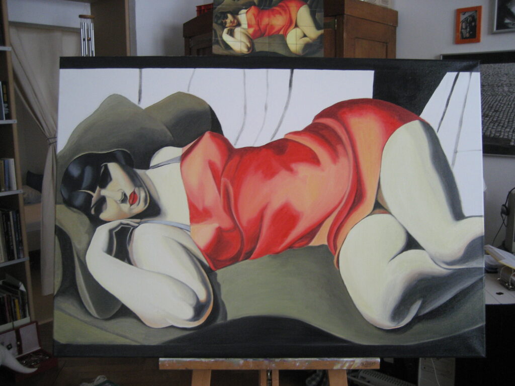 Kopie von Tamara de Lempickas Gemälde Raphaela, ca 80x60 cm